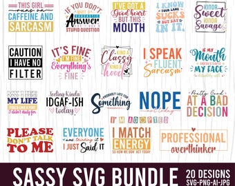 Sarcastic Quotes SVG Bundle: Funny Designs for Cricut
