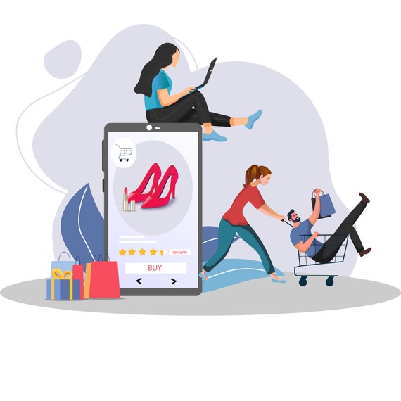 Download Shopping Clipart Online Shopping Graphics Shop Digital Design Shopping Girl Store Shopping Day Instant Download Png Svg File