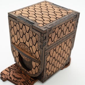 Deck Box, card storage, wooden box, tcg Holder, Gift for DM, DnD Storage, Dragon Box, Commander, Magic Cards, Laser Cut, 100 card storage