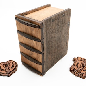Fichier découpé au laser avec boîte de mini livre, porte-cartes pour 60 cartes, porte-cartes svg, boîte découpée au laser, boîte de pont svg, boîte en forme de livre, découpé au laser