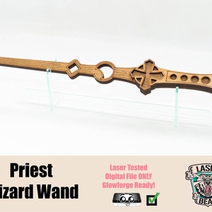 Baguette de prêtre – Découpe laser | Fichiers Glowforge | Baguette magique SVG | Fichiers découpés au laser