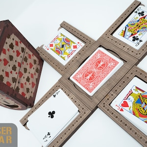 Arquivos cortados a laser, tapete de cartas, porta-cartas de jogo, porta-cartas svg, modelo de caixa de corte a laser, inclui 3 mm, 1/8 polegadas, 3,6 mm, 4 mm, 4,5 mm, 5 mm
