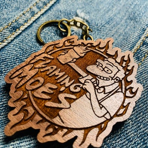 Flaming Moe Keychain