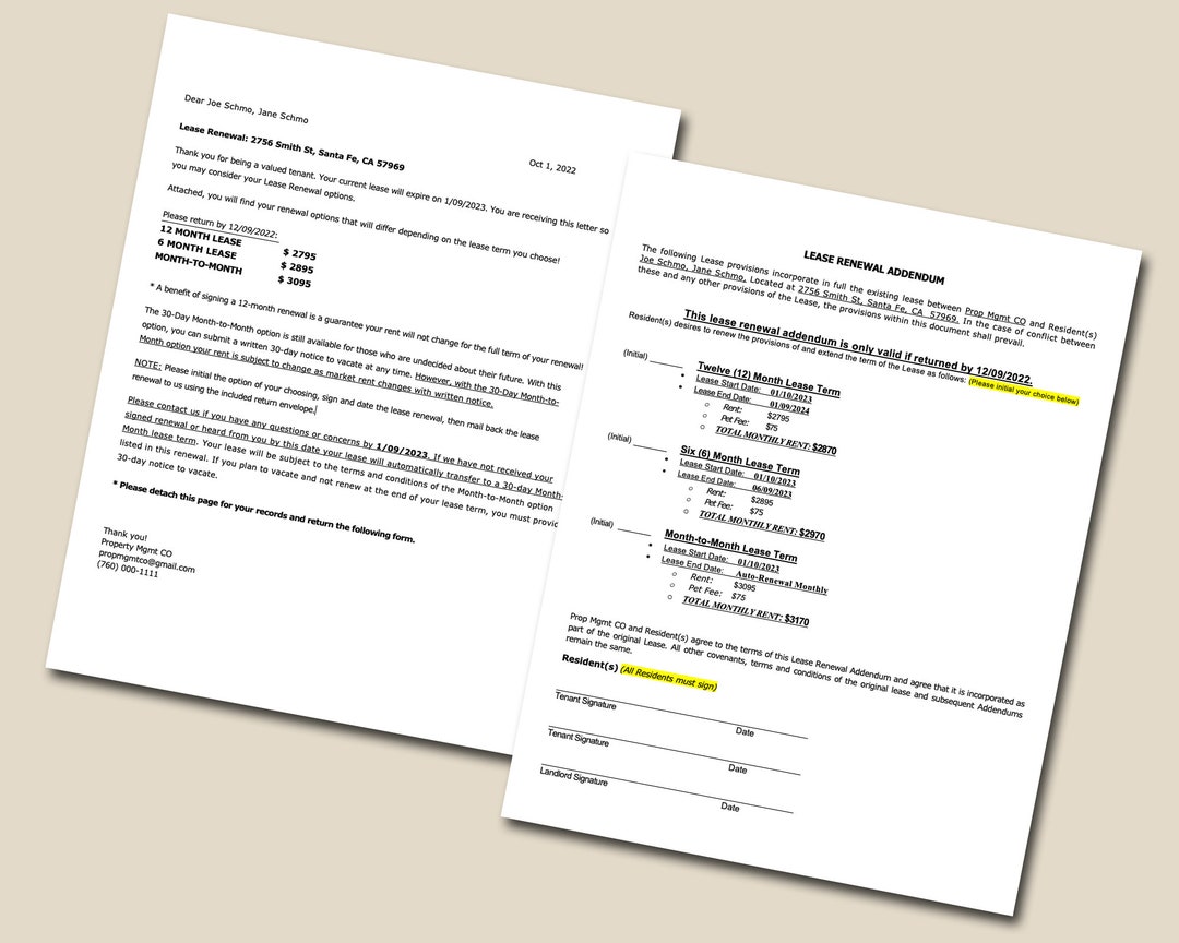 Lease Renewal: Fully Editable Professional Lease Renewal | PDF ...