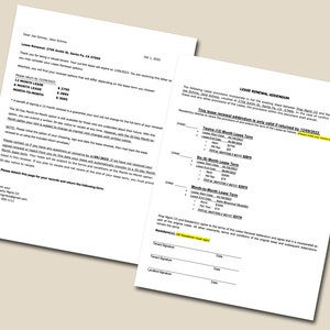 Renovación de arrendamiento: Renovación de arrendamiento profesional totalmente editable / PDF, Microsoft Word y archivo de texto / Descargue, guarde e imprima el suyo hoy.