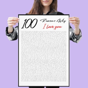 Individuelle Gründe, warum ich Dich liebe | Personalisiertes Jubiläumsgeschenk, Valentinstagsgeschenk, Partner-Wertschätzung, Love You Digitaldruck