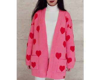 oversized heart cardigan