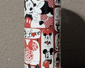 Copo térmico personalizado para sublimação com tema Mickey e Minnie para o Dia dos Namorados