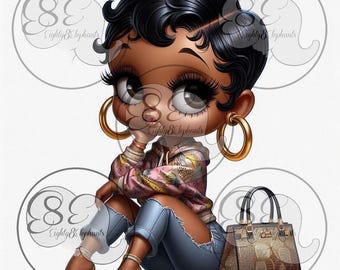 Trendy Betty Boop-png-bestand | Melaninemagie, sublimatiekunst (digitale download)