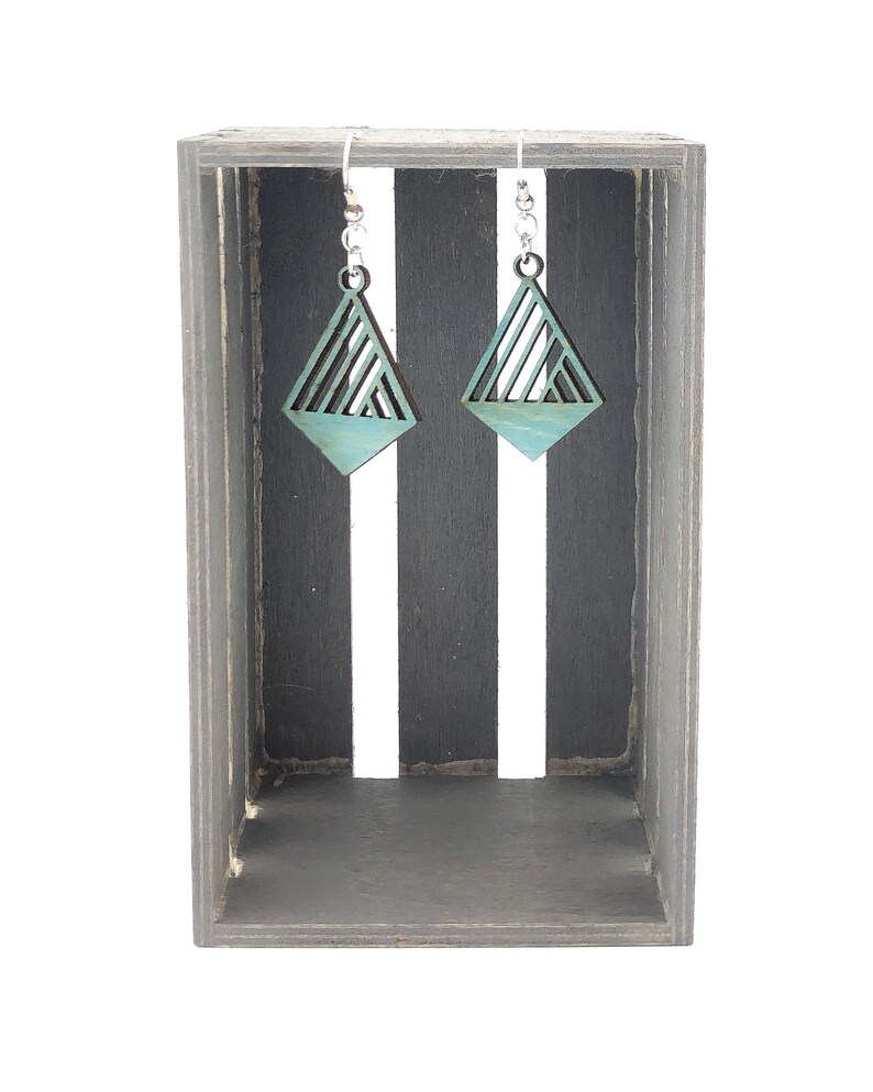 for Woman Earring Set Wood Earring Dangle Gift for Girlfriend Painted Jewelry Geometric Earrings Jewelry for Mom for Her for Wife