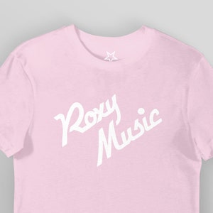 ROXY MUSIK. Roxy Music-Logo. Bio T-Shirt / Premium Qualität, umweltfreundlich / Weihnachten, Geburtstagsgeschenk / Pink, Schwarz, Navy