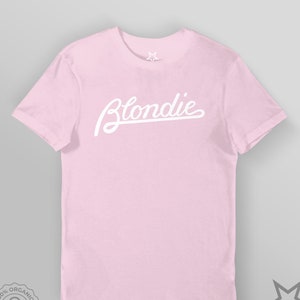 BLONDIE. Parallel Lines Logo. Organic T-Shirt / Premium quality, Eco friendly / Christmas, Birthday Gift / Pink, Black, White