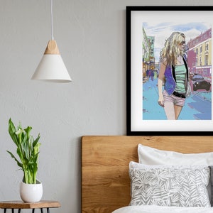 KATE MOSS. Supermodel-Art. Gerahmte Wandkunst / Mode-Illustration / Editionen von 25 / Premium-Qualität, Umweltfreundlich / Wohnzimmer