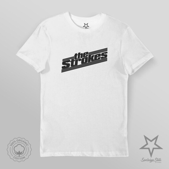 T-shirt The Strokes Logo Rouge Officiel - Beige - Taille Ample - Homme/unisexe - Neuf Avec étiquettes
