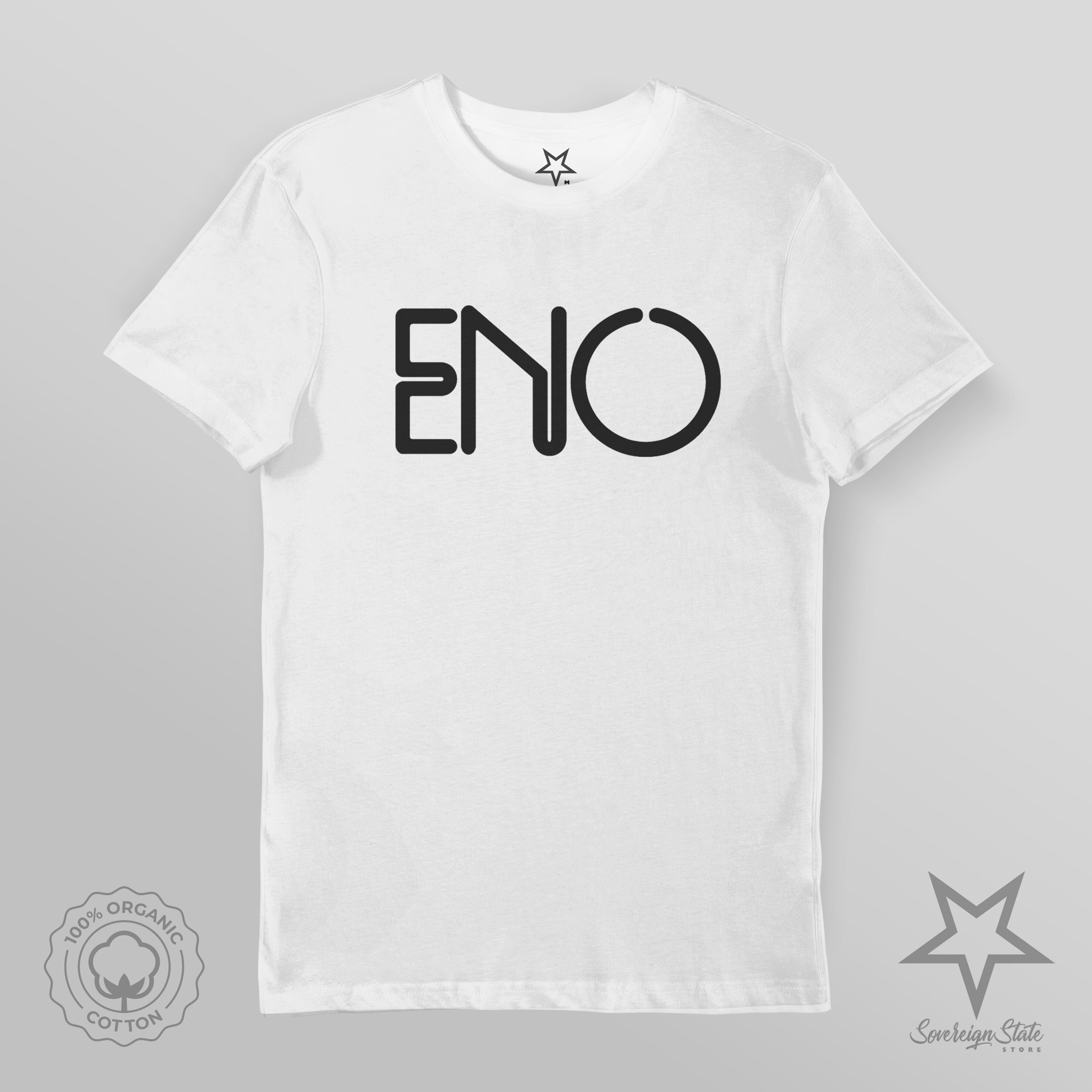 ENO. Brian Eno Logo. Organic T-shirt / Premium Quality, Eco ENO. Brian Eno Logo. Organic T-shirt / Premium Quality, Eco