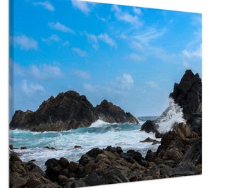 Aruba Waves Crashing canvas photo print