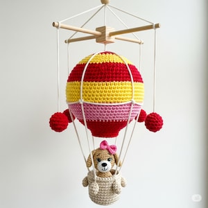 Custom Crochet Dog Baby Mobile: Balloon Nursery Decor, Newborn Gift