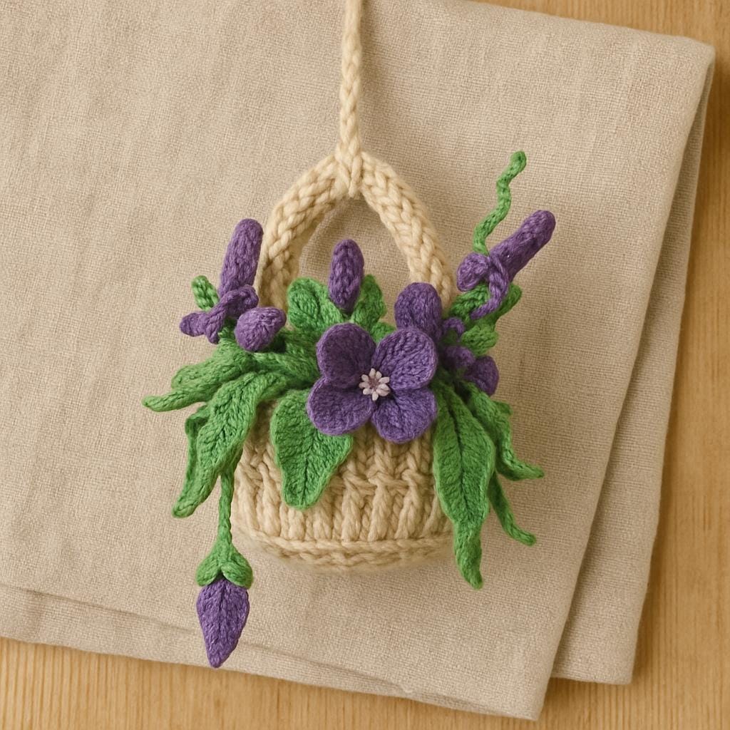 Crochet Plant Car Hanging: Boho Rearview Mirror Charm