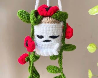 Skull Poppy Basket Crochet Pattern: Gothic Halloween Decor (PDF)