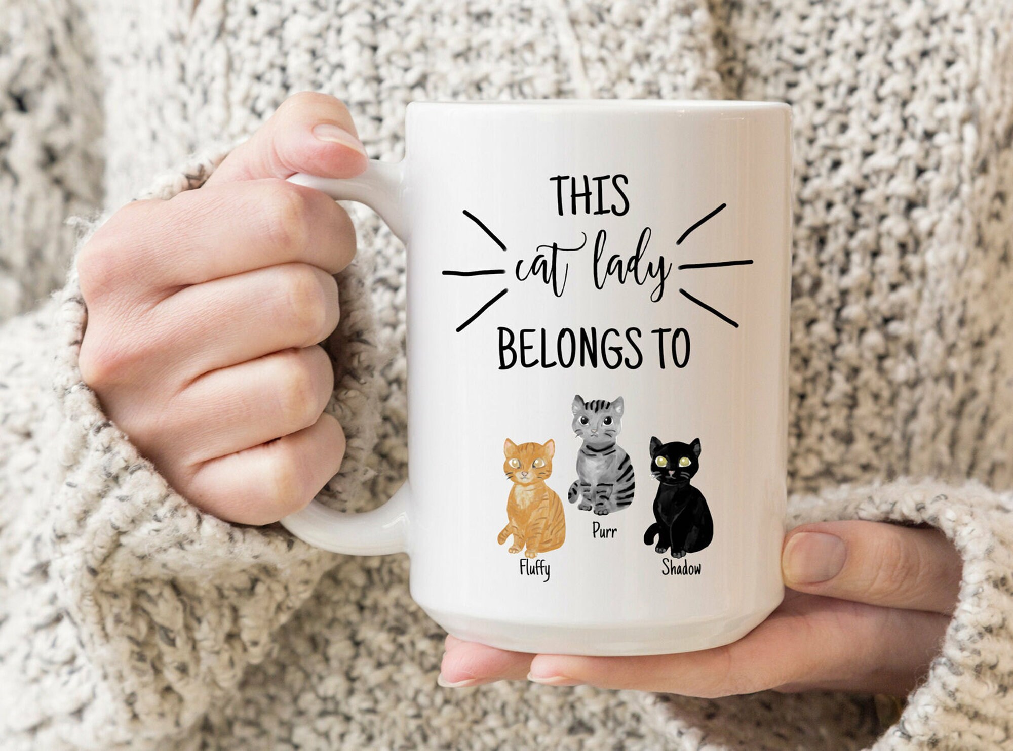 Custom Cat Mug Cat Mom Gift Cute Birthday Gift Cat Lover Mug Etsy