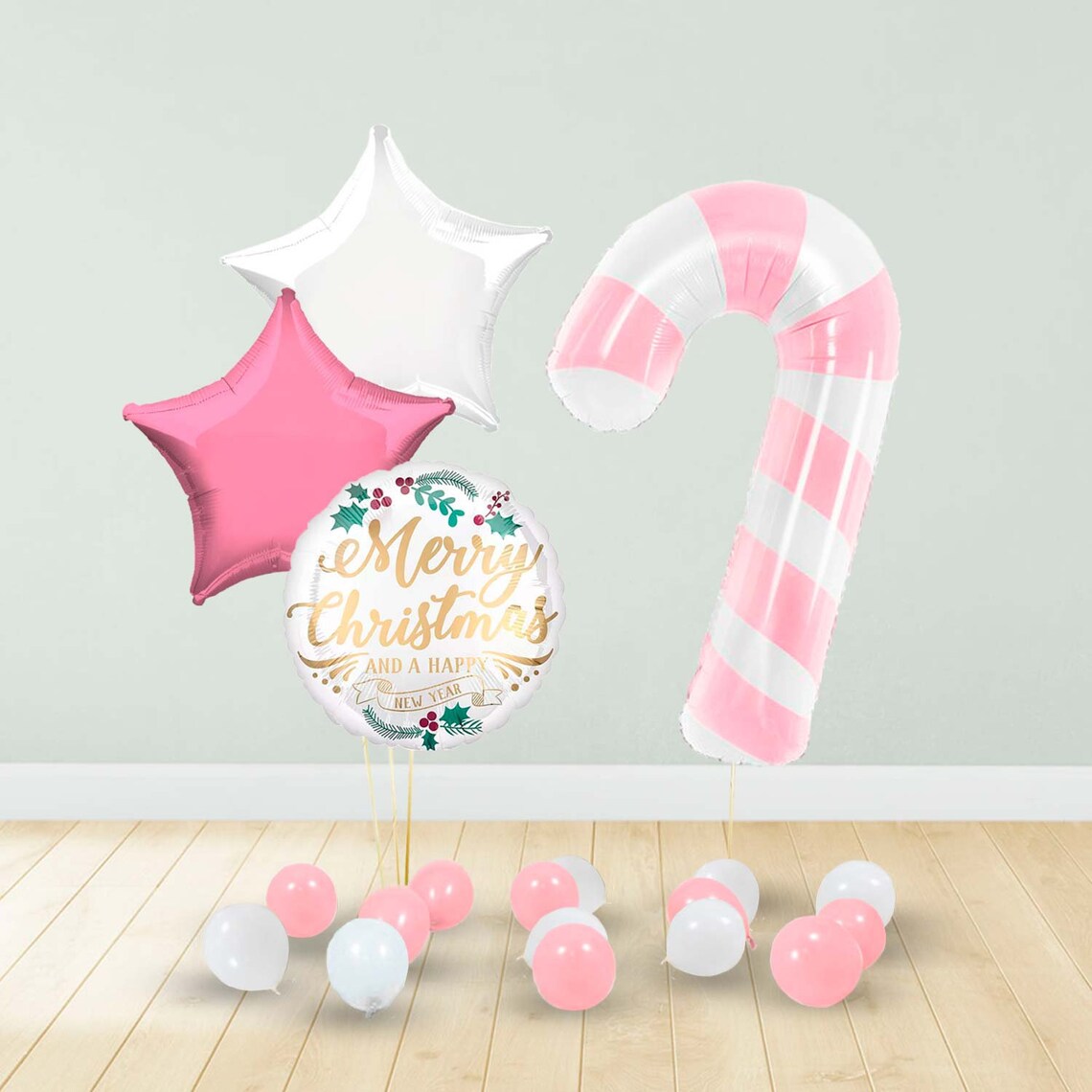 Pink Candy Cane Xmas Balloon Deluxe Package Etsy