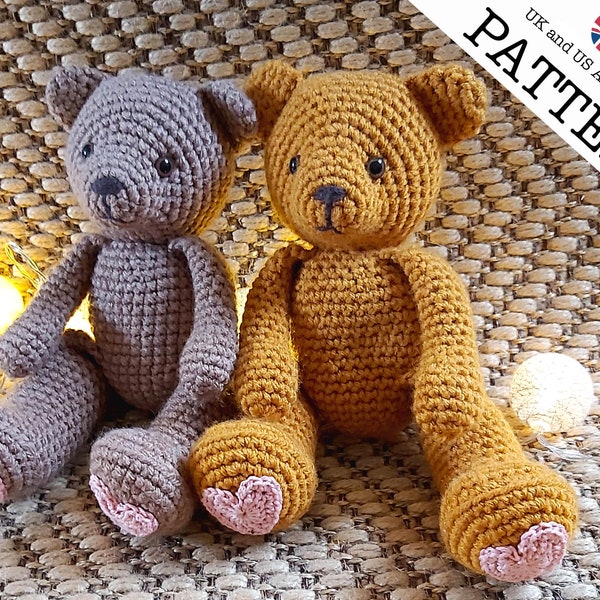 Teddybär Häkelanleitung | Ein No Sew Projekt | Anfängerfreundliches Schnittmuster | Perfektes Babypartygeschenk | Andenken Spielzeug | Digitaler Download pdf