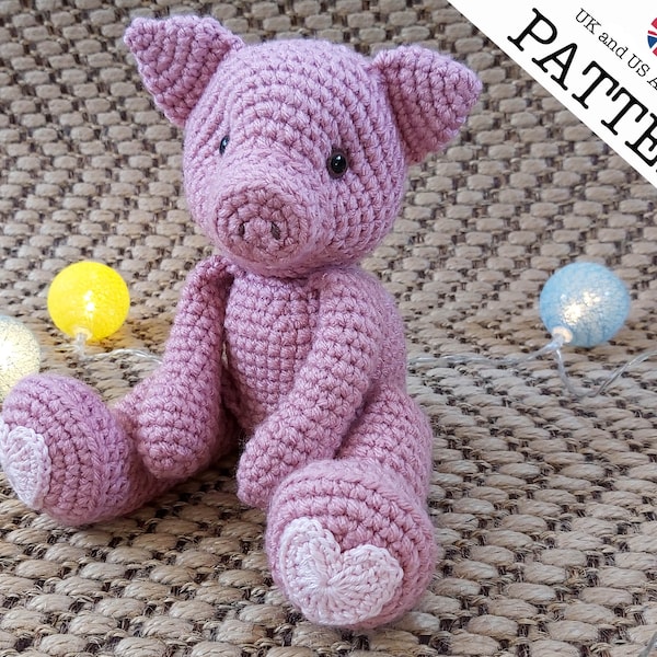 Kleines Schweinchen Häkelanleitung | Ein No Sew Projekt | Anfängerfreundliches Schnittmuster | Perfektes Babypartygeschenk | Andenken Spielzeug | Digitaler Download pdf