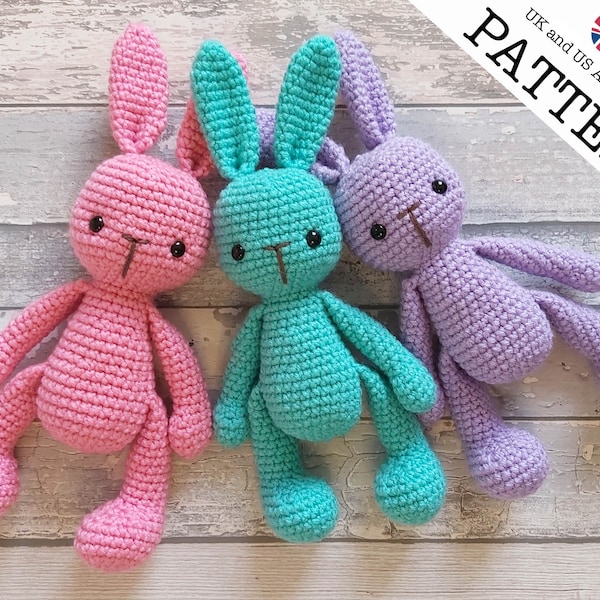 Bunny Rabbit Crochet Pattern Beginner Friendly | A No Sew Amigurumi Project | Chunky Yarn | Perfect For Easter Gifts | pdf download