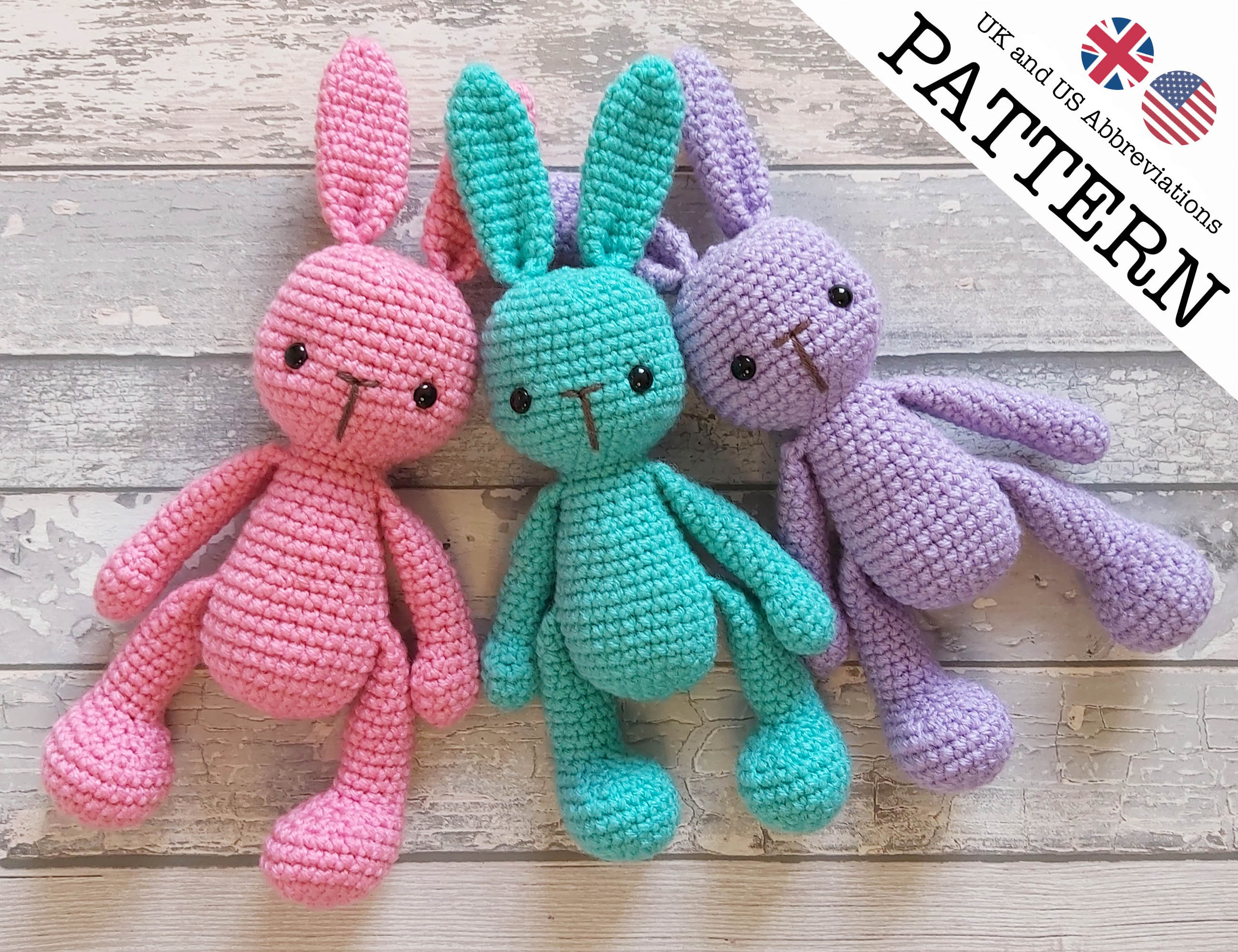 Bunny Rabbit Crochet Pattern Beginner Friendly A No Sew Etsy UK