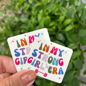In mijn Strong Girl Era sticker, Gym Girl Sticker Bundel, Motivatie, oefening, Vinyl sticker, training sticker, cadeaus voor haar, in mijn sportschool meisje tijdperk
