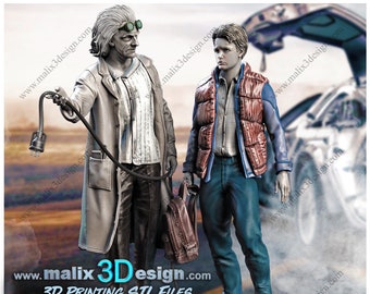 Figurine Docteur Brown et Marty McFly retour vers le futur (SANIX)