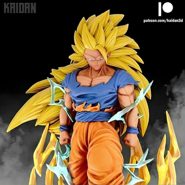 Figurine en résine de Goku Super Saiyan 3 - Dragon Ball - Pièce de collection