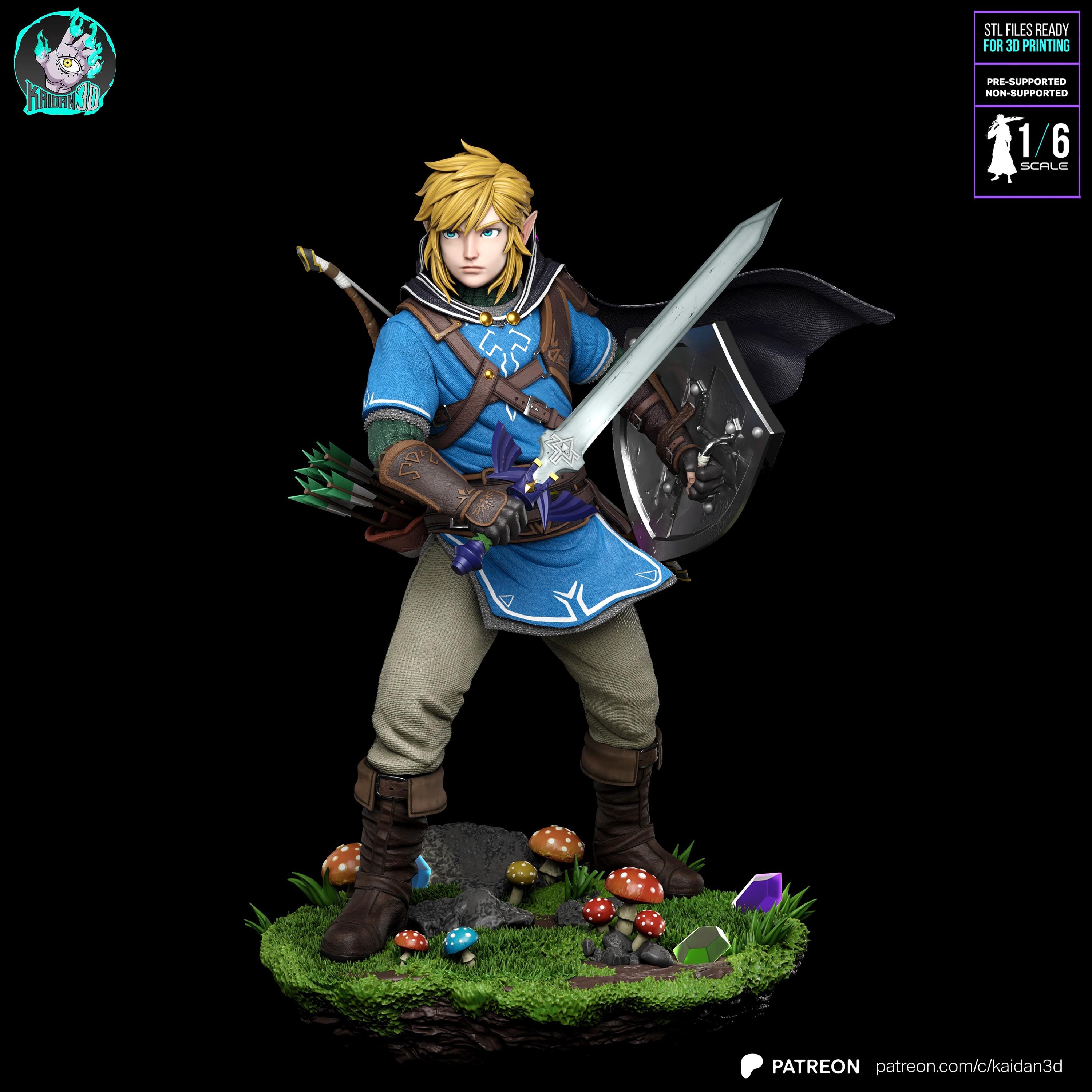 Figurine Zelda Link Breath Of The Wild 38cm Statue Modèle