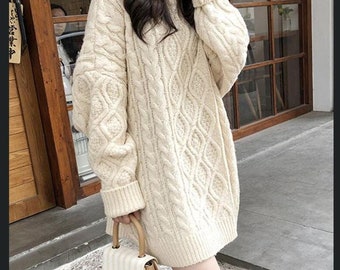 chunky cable knit dress