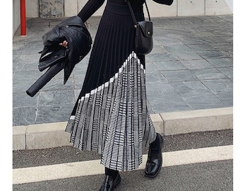 long black skirt outfit 80