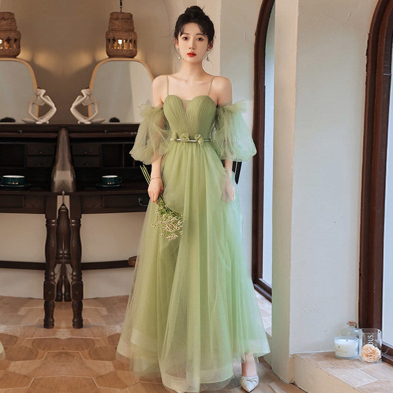 Retro & Vintage Light Green Dancing Butterflies Tulle Prom Ball Gown |  Unique Vintage