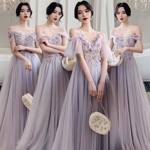 Purple Tulle Dress, Engagement Dress Lavender, High Low Prom Dress, Tulle  Bridesmaid Dress, Fall Photoshoot, Asymmetrical Dress, Sweetheart 