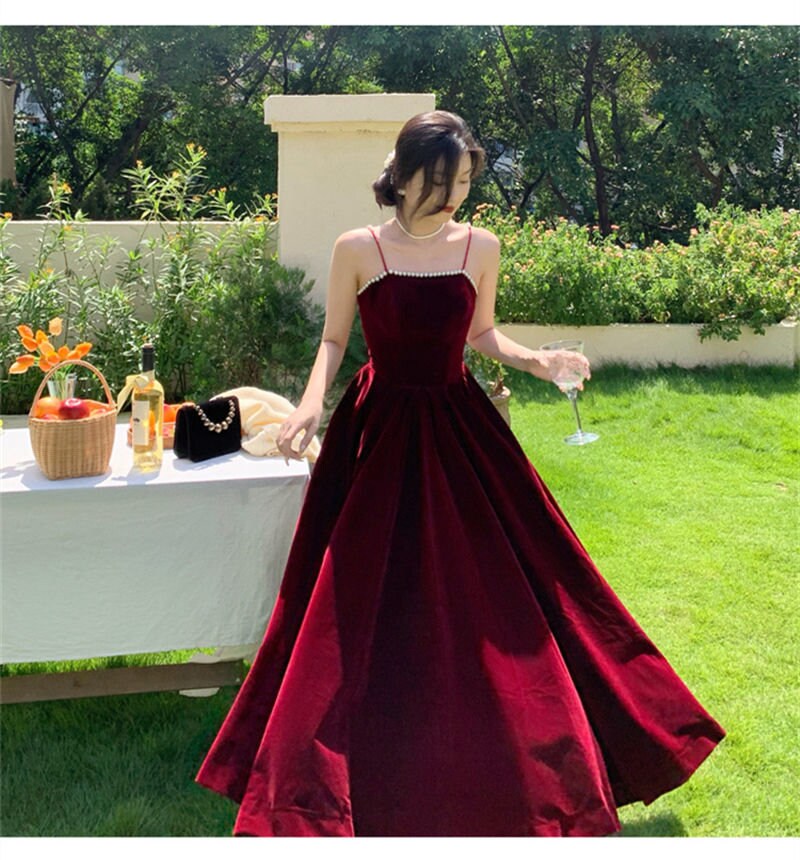 Red Spaghetti Straps Dress Women Prom Dress Red Tulle Gown Etsy