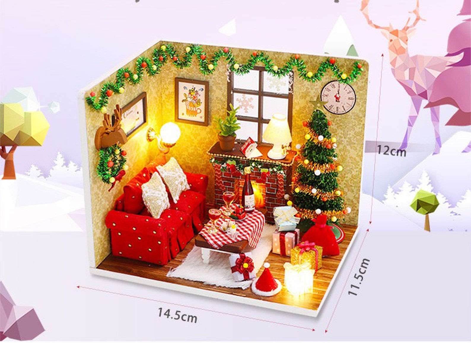 Weihnachten Puppenhaus Kit Weihnachten Miniatur Haus Kit Etsy