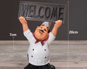 12x19cm Restaurant Chef Statue Home Kitchen Ornament Figurine Table Decor Welcome Board 1 12x19cm Restaurant Chef Statue Home Kitchen Ornament Figurine Table Decor Welcome Board 1