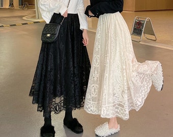 long black skirt outfit 80