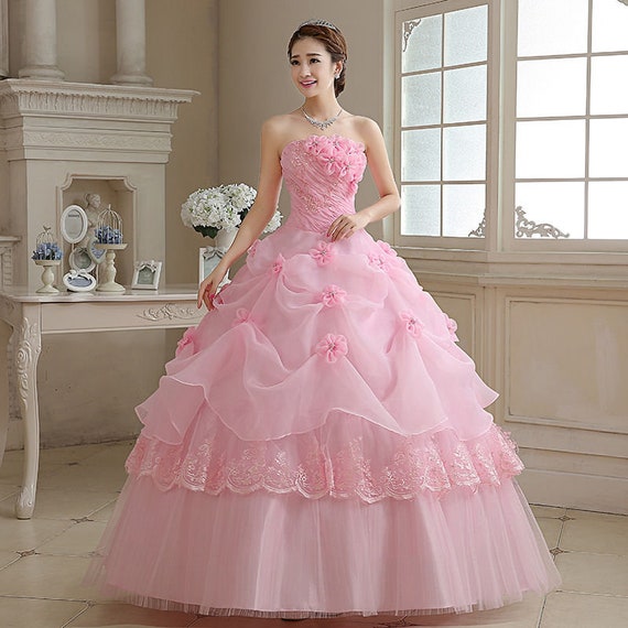 pink gown dress