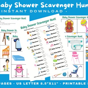Baby Shower Scavenger Hunt, Printable, Instant Download, Outdoor ...