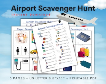 Airport Scavenger Hunt, Printable, Instant Download, Outdoor & Indoor Kid Game, Family Activity