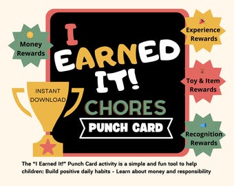 Printable Chore Chart: "I Earned It!" Reward System (PDF Download)