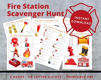 Fire Station Scavenger Hunt: Family Activity Game (Digital Download)