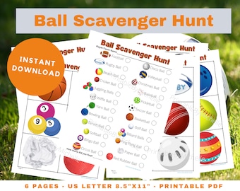 Gioco stampabile "Caccia al tesoro con la palla" (download immediato)