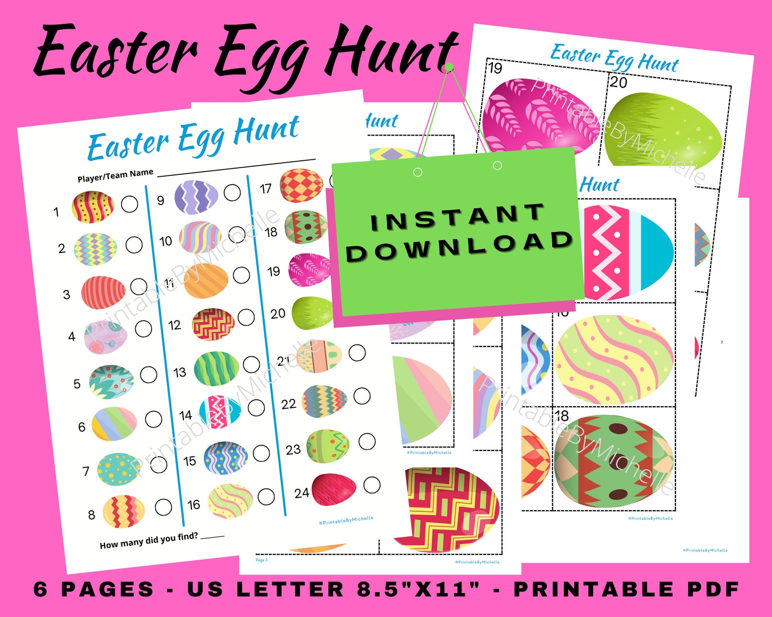 Easter Egg Hunt Printable Instant Download Outdoor & Etsy UK
