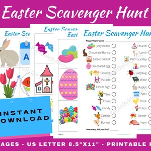Easter Scavenger Hunt, Printable, Instant Download, Outdoor & Indoor, Kid Game, Family Activity