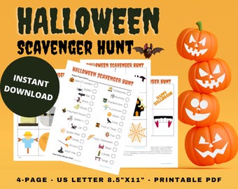 Halloween Scavenger Hunt, Printable, Instant Download, Outdoor & Indoor, Kid Game, Family Activity